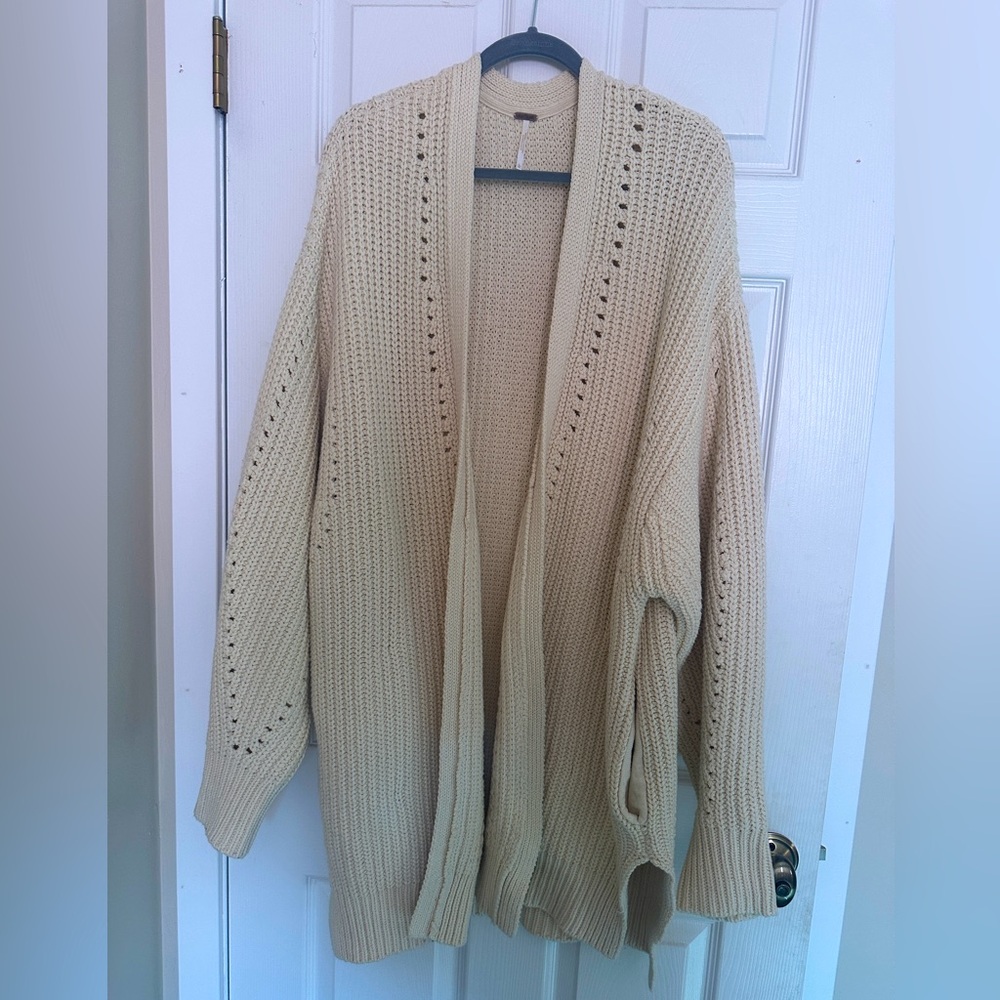 Free People Nightingale cream long cardigan